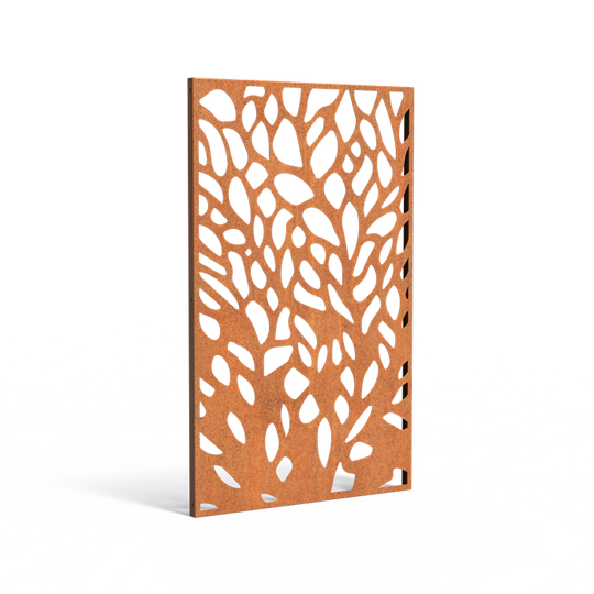 Cortenstahlzaun mit Ausschnitt: Abstrakt 6