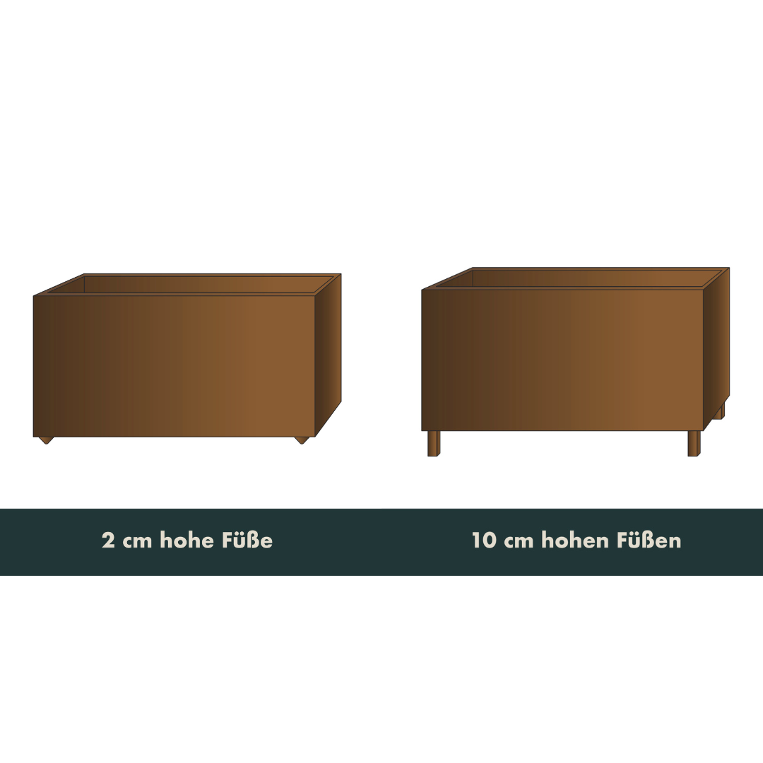 Maßgeschneiderte Bestellung: Pflanzkasten, langes Modell +200cm (mit boden)
