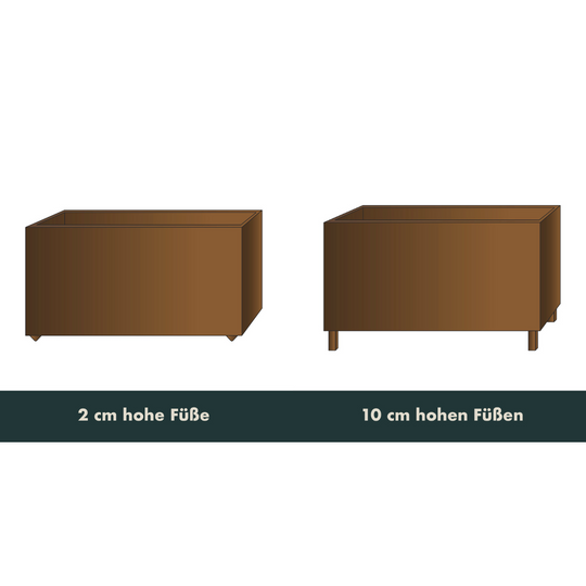 Maßgeschneiderte Bestellung: Pflanzkasten, langes Modell +200cm (mit boden)