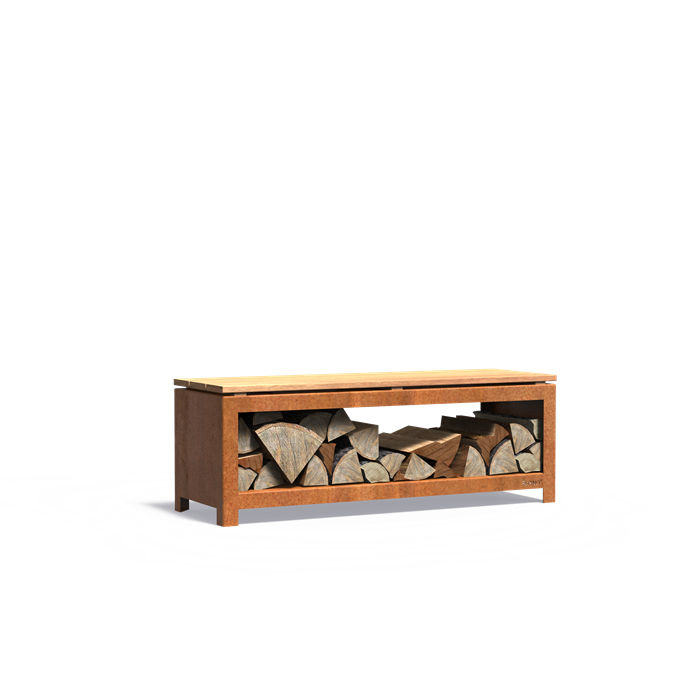 Bank mit Holzgestell