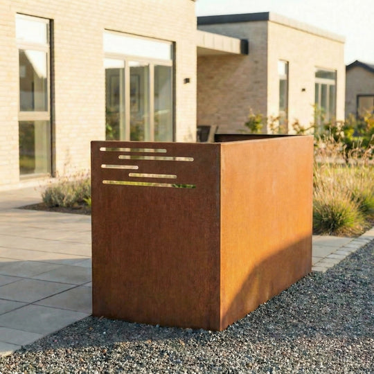 Mülltonnenverkleidung aus Cortenstahl - Designmodell