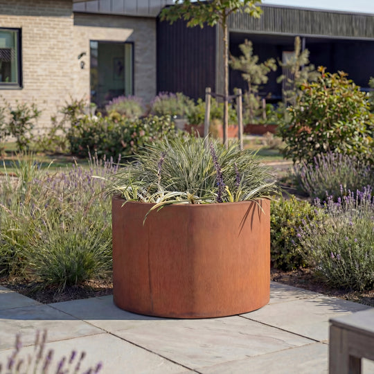 Runde Pflanzkästen mit rechtwinklige Innenkante