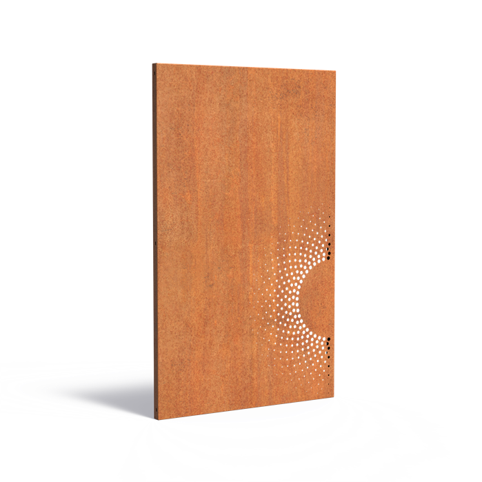 Cortenstahlzaun mit Ausschnitt: Abstrakt 2