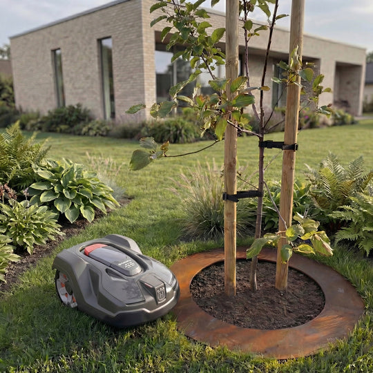 Maßgeschneiderte Bestellung: Mähkante aus Cortenstahl