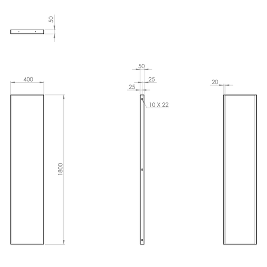 Lackierter Stahlzaun, Breite 400mm