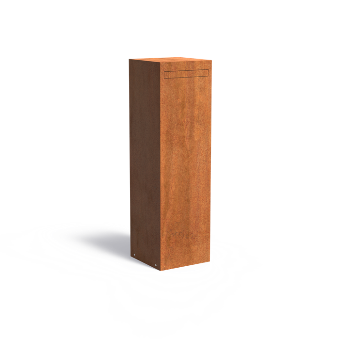 Briefkasten aus Cortenstahl, minimalistisch