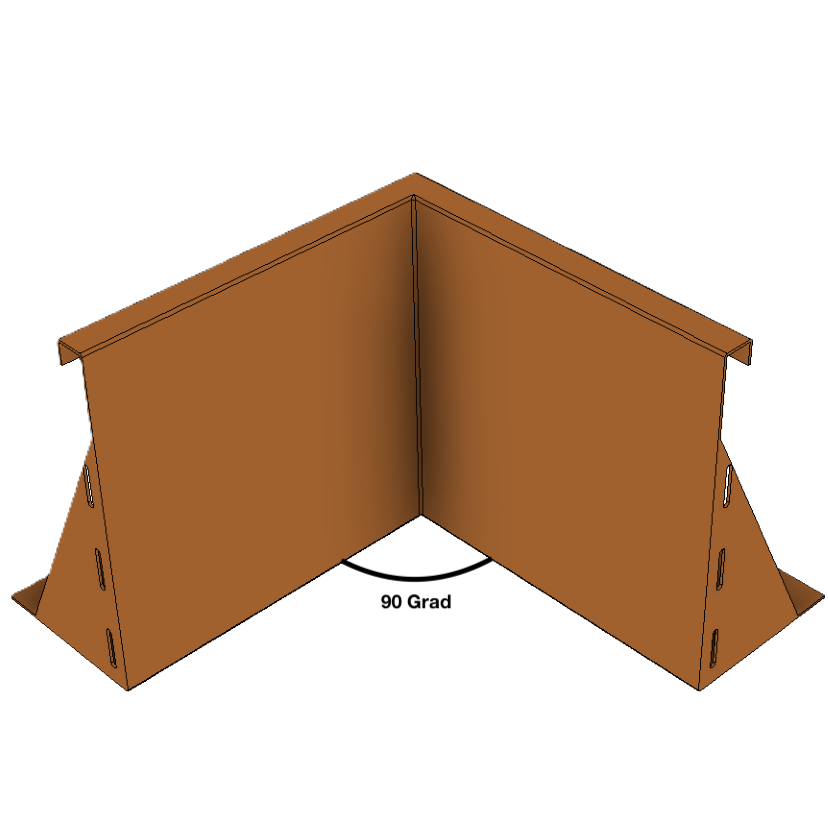 Innenecke für Stützmauern aus Cortenstahl