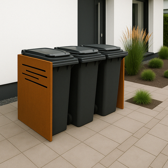 Mülltonnenunterstände aus Cortenstahl - Designmodell