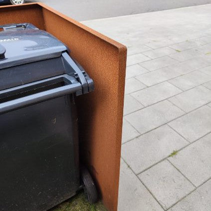 Mülltonnenunterstände aus Cortenstahl - schlichtes Modell