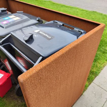 Mülltonnenunterstände aus Cortenstahl - schlichtes Modell