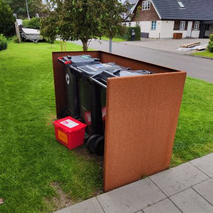Mülltonnenunterstände aus Cortenstahl - schlichtes Modell